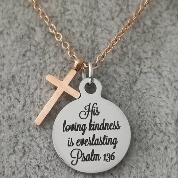 Scripture Jewellery Jewelry - Rose Gold Christian Bible Verse Scripture Necklace